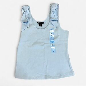 Women’s French Connection Lt Dream Blue Bow Tank Top [Large] [NWT]